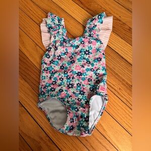 Ruffle Butts Floral Swimsuit with Ruffles